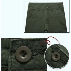 Men's Cargo Pants Combat Trousers 8 Pocket Plain Breathable Lightweight Full Length Casual Daily Trousers ArmyGreen Black Micro-elastic