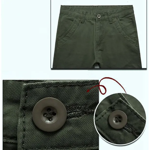 Men's Cargo Pants Combat Trousers 8 Pocket Plain Breathable Lightweight Full Length Casual Daily Trousers ArmyGreen Black Micro-elastic