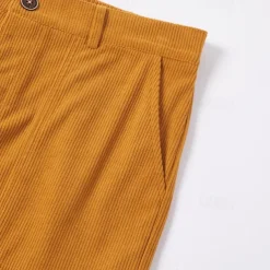 Men's Cargo Pants Corduroy Pants Trousers Casual Pants Pocket Elastic Waist Multi Pocket Plain Comfort Soft Full Length Outdoor Daily Going out Fashion Streetwear Black Brown Micro-elastic