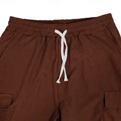 Men's Cargo Pants Corduroy Pants Tactical Pants Trousers Elastic Waist Drawstring Multi Pocket Plain Wearable Outdoor Daily Camping & Hiking Fashion Classic Black Army Green