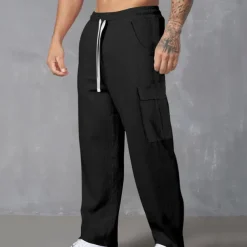 Men's Cargo Pants Corduroy Pants Tactical Pants Trousers Elastic Waist Drawstring Multi Pocket Plain Wearable Outdoor Daily Camping & Hiking Fashion Classic Black Army Green