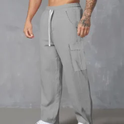 Men's Cargo Pants Corduroy Pants Tactical Pants Trousers Elastic Waist Drawstring Multi Pocket Plain Wearable Outdoor Daily Camping & Hiking Fashion Classic Black Army Green