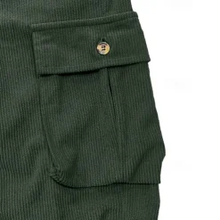 Men's Cargo Pants Corduroy Pants Trousers Baggy Pants Casual Pants Elastic Waist Multi Pocket Straight Leg Plain Comfort Soft Full Length Outdoor Casual Daily Fashion Streetwear Black Blue