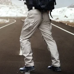 Men's Cargo Pants Hiking Pants Trousers Tactical Pants Military Camouflage Outdoor Regular Fit Waterproof Windproof Breathable Quick Dry Pants / Trousers Elastic Waist Black Camouflage Hunting