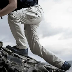 Men's Cargo Pants Hiking Pants Trousers Tactical Pants Military Camouflage Outdoor Regular Fit Waterproof Windproof Breathable Quick Dry Pants / Trousers Elastic Waist Black Camouflage Hunting