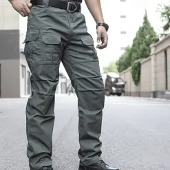 Men's Cargo Pants Hiking Pants Trousers Tactical Pants Military Camouflage Outdoor Regular Fit Waterproof Windproof Breathable Quick Dry Pants / Trousers Elastic Waist Black Camouflage Hunting