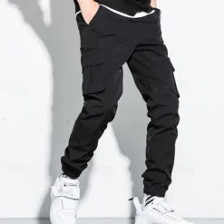 Men's Cargo Pants Joggers Trousers Drawstring Elastic Waist Multi Pocket Plain Wearable Outdoor Daily Camping & Hiking Fashion Classic Black Army Green