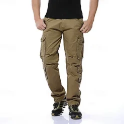 Men's Cargo Pants Tactical Pants Trousers Buttons Multi Pocket Plain Wearable Outdoor Daily Camping & Hiking Fashion Classic Black Army Green