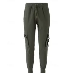 Men's Cargo Pants Tapered pants Trousers Drawstring Elastic Waist Multi Pocket Plain Wearable Outdoor Daily Camping & Hiking Fashion Classic Black Army Green