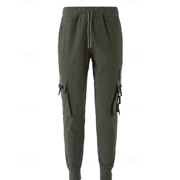 Men's Cargo Pants Tapered pants Trousers Drawstring Elastic Waist Multi Pocket Plain Wearable Outdoor Daily Camping & Hiking Fashion Classic Black Army Green