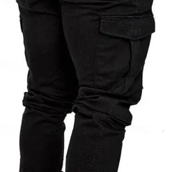 Men's Cargo Pants Trousers Jogger Pants Drawstring Elastic Waist Multi Pocket Plain Comfort Soft Full Length Outdoor Casual Daily Fashion Streetwear Black Army Green Micro-elastic