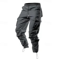 Men's Cargo Pants Trousers Elastic Waist Multi Pocket Plain Wearable Outdoor Daily Camping & Hiking Fashion Classic Black Army Green