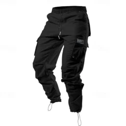 Men's Cargo Pants Trousers Elastic Waist Multi Pocket Plain Wearable Outdoor Daily Camping & Hiking Fashion Classic Black Army Green