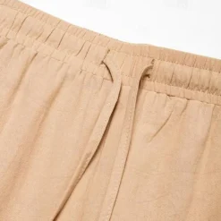 Men's Cargo Pants Trousers Summer Pants Beach Pants Drawstring Elastic Waist Multi Pocket Plain Comfort Breathable Outdoor Daily Going out Fashion Casual Black White