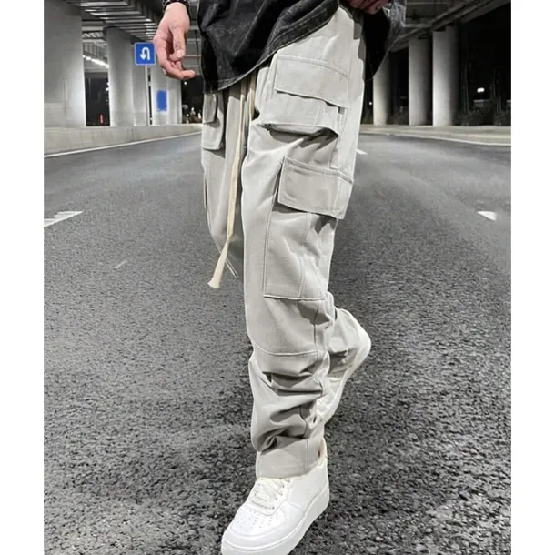 Men's Cargo Pants Trousers Drawstring Elastic Waist Multi Pocket Plain Wearable Outdoor Daily Camping & Hiking Fashion Classic Black Army Green