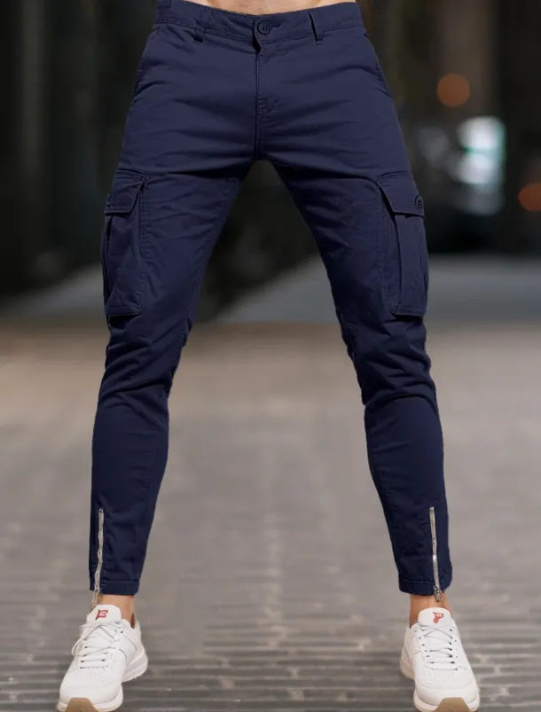 Men's Cargo Pants Trousers Chinos Summer Pants Casual Pants Zipper Plain Comfort Breathable Full Length Casual Daily Holiday Fashion Basic Black White Micro-elastic