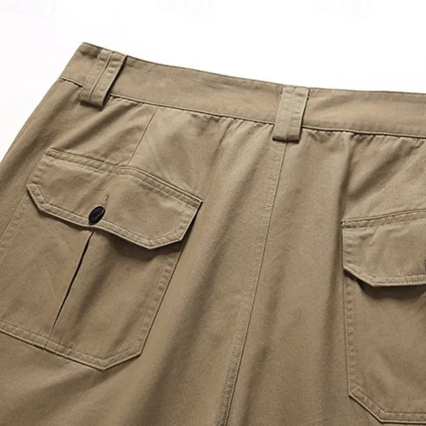 Men's Cargo Pants Trousers Buttons Multi Pocket Plain Wearable Outdoor Daily Camping & Hiking Fashion Classic Black Yellow