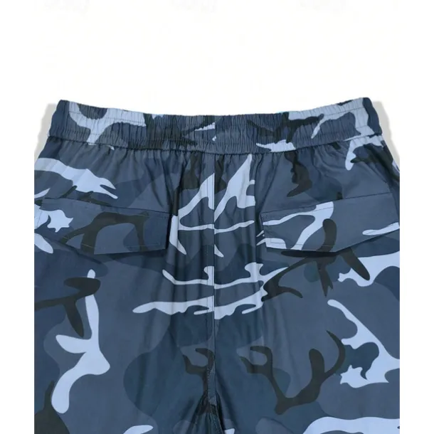 Men's Cargo Pants Trousers Camo Pants Elastic Waist Drawstring Multi Pocket Camouflage Wearable Outdoor Daily Camping & Hiking Fashion Classic Blue Green