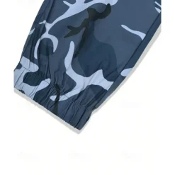 Men's Cargo Pants Trousers Camo Pants Elastic Waist Drawstring Multi Pocket Camouflage Wearable Outdoor Daily Camping & Hiking Fashion Classic Blue Green