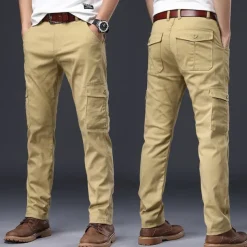 Men's Cargo Pants Trousers Work Pants Buttons Multi Pocket Plain Wearable Outdoor Daily Camping & Hiking Fashion Classic Black Navy Blue