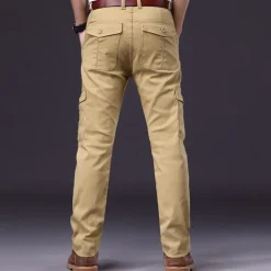 Men's Cargo Pants Trousers Work Pants Buttons Multi Pocket Plain Wearable Outdoor Daily Camping & Hiking Fashion Classic Black Navy Blue