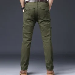 Men's Cargo Pants Trousers Work Pants Buttons Multi Pocket Plain Wearable Outdoor Daily Camping & Hiking Fashion Classic Black Navy Blue