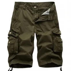 Men's Cargo Shorts Bermuda shorts Work Shorts Hiking Shorts Leg Drawstring Multi Pocket 6 Pocket Plain Knee Length Sports Outdoor Going out Streetwear Classic Black Red