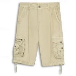 Men's Cargo Shorts Bermuda shorts Work Shorts Hiking Shorts Leg Drawstring Multi Pocket 6 Pocket Plain Knee Length Sports Outdoor Going out Streetwear Classic Black Red