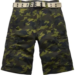 Men's Cargo Shorts Camo Shorts Shorts Zipper Multi Pocket Camouflage Comfort Wearable Knee Length Casual Daily Holiday Sports Fashion White Army Green
