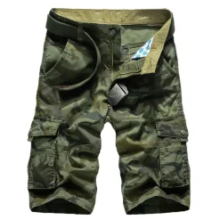 Men's Cargo Shorts Camo Shorts Shorts Hiking Shorts Zipper Multi Pocket Camouflage Daily Holiday Streetwear Stylish ArmyGreen Khaki Inelastic
