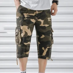 Men's Cargo Shorts Camo Shorts Shorts Summer Shorts Multi Pocket Flap Pocket Camo Camouflage Comfort Wearable Knee Length Outdoor Sport Daily Fashion Casual Camouflage Red Camouflage - Army Green