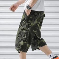 Men's Cargo Shorts Camo Shorts Shorts Summer Shorts Multi Pocket Flap Pocket Camo Camouflage Comfort Wearable Knee Length Outdoor Sport Daily Fashion Casual Camouflage Red Camouflage - Army Green