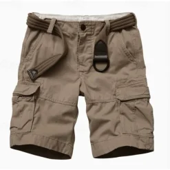 Men's Cargo Shorts Camo Shorts Summer Shorts Buttons Multi Pocket Flap Pocket Plain Camouflage Camo / Camouflage Comfort Wearable Knee Length Outdoor Sport Daily Fashion Casual Camouflage - Army