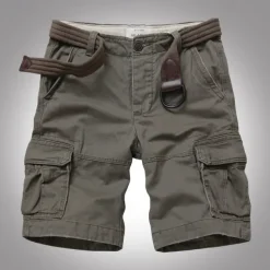 Men's Cargo Shorts Camo Shorts Summer Shorts Buttons Multi Pocket Flap Pocket Plain Camouflage Camo / Camouflage Comfort Wearable Knee Length Outdoor Sport Daily Fashion Casual Camouflage - Army