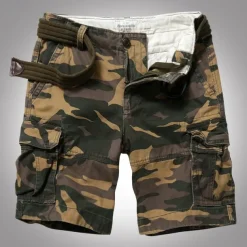 Men's Cargo Shorts Camo Shorts Summer Shorts Buttons Multi Pocket Flap Pocket Plain Camouflage Camo / Camouflage Comfort Wearable Knee Length Outdoor Sport Daily Fashion Casual Camouflage - Army