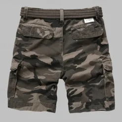 Men's Cargo Shorts Camo Shorts Summer Shorts Buttons Multi Pocket Flap Pocket Plain Camouflage Camo / Camouflage Comfort Wearable Knee Length Outdoor Sport Daily Fashion Casual Camouflage - Army