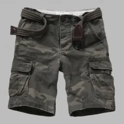 Men's Cargo Shorts Camo Shorts Summer Shorts Buttons Multi Pocket Flap Pocket Plain Camouflage Camo / Camouflage Comfort Wearable Knee Length Outdoor Sport Daily Fashion Casual Camouflage - Army