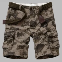 Men's Cargo Shorts Camo Shorts Summer Shorts Buttons Multi Pocket Flap Pocket Plain Camouflage Camo / Camouflage Comfort Wearable Knee Length Outdoor Sport Daily Fashion Casual Camouflage - Army
