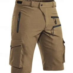 Men's Cargo Shorts Camping Shorts Shorts Hiking Shorts Elastic Waist Multi Pocket Plain Waterproof Quick Dry Knee Length Sports Outdoor Daily Camping & Hiking Classic Style Athleisure Black Blue