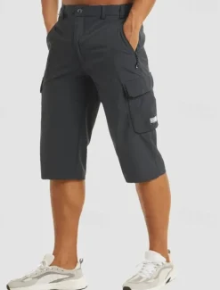 Men's Cargo Shorts Capri Pants Workout Shorts Hiking Shorts Going out Weekend Breathable Quick Dry Buttons Multiple Pockets Straight Leg Plain Knee Length Gymnatics Activewear Black Blue