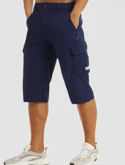 Men's Cargo Shorts Capri Pants Workout Shorts Hiking Shorts Going out Weekend Breathable Quick Dry Buttons Multiple Pockets Straight Leg Plain Knee Length Gymnatics Activewear Black Blue