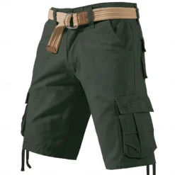 Men's Cargo Shorts Hiking Shorts Summer Outdoor Regular Fit Ripstop Breathable Quick Dry Wearable Shorts Bottoms Multi Pocket ArmyGreen Black Fishing Climbing Beach S M L XL XXL