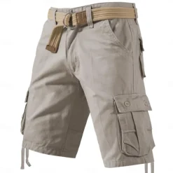 Men's Cargo Shorts Hiking Shorts Summer Outdoor Regular Fit Ripstop Breathable Quick Dry Wearable Shorts Bottoms Multi Pocket ArmyGreen Black Fishing Climbing Beach S M L XL XXL