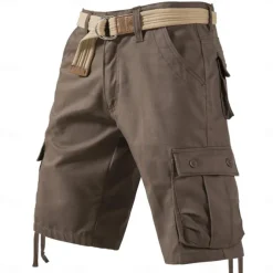 Men's Cargo Shorts Hiking Shorts Summer Outdoor Regular Fit Ripstop Breathable Quick Dry Wearable Shorts Bottoms Multi Pocket ArmyGreen Black Fishing Climbing Beach S M L XL XXL