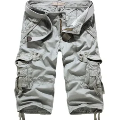 Men's Cargo Shorts Hiking Shorts Multi Pocket Plain Calf-Length Daily Basic Slim Wine Red Black