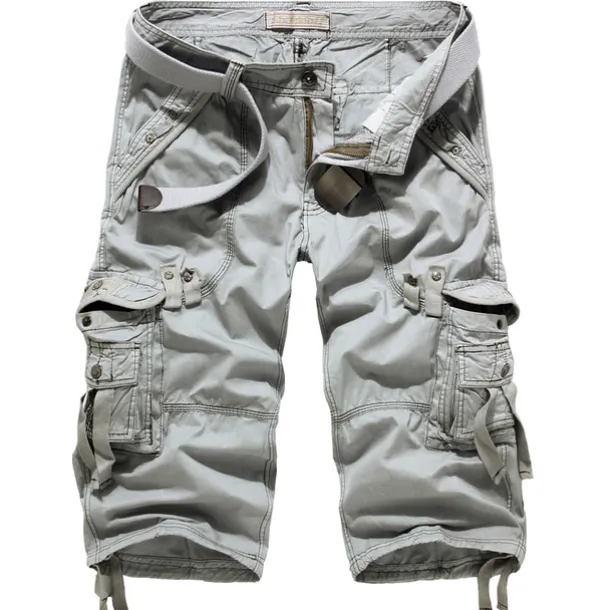 Men's Cargo Shorts Hiking Shorts Multi Pocket Plain Calf-Length Daily Basic Slim Wine Red Black