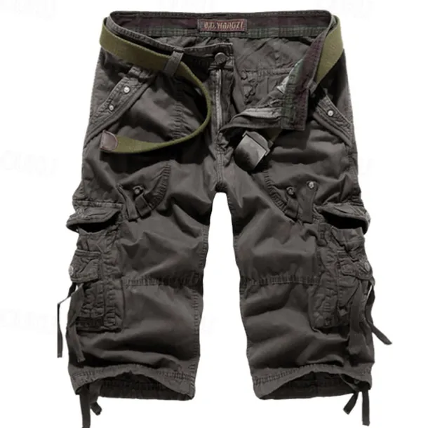 Men's Cargo Shorts Hiking Shorts Multi Pocket Plain Calf-Length Daily Basic Slim Wine Red Black