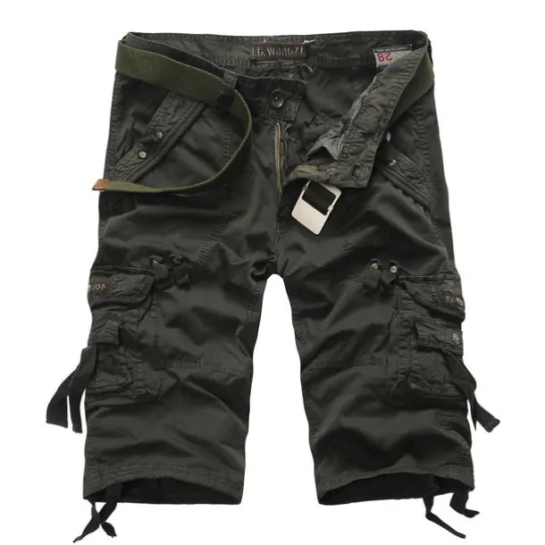 Men's Cargo Shorts Hiking Shorts Multi Pocket Plain Calf-Length Daily Basic Slim Wine Red Black