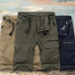 Men's Cargo Shorts Hiking Shorts Military Outdoor Regular Fit Waterproof Breathable Quick Dry Shorts Black Green Hunting Climbing Camping / Hiking / Caving S M L XL XXL