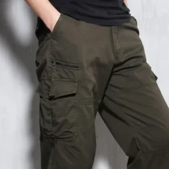 Men's Cargo Shorts Hiking Shorts Multi Pocket Plain Comfort Outdoor Calf-Length Cotton Cargo Shorts ArmyGreen Black Micro-elastic